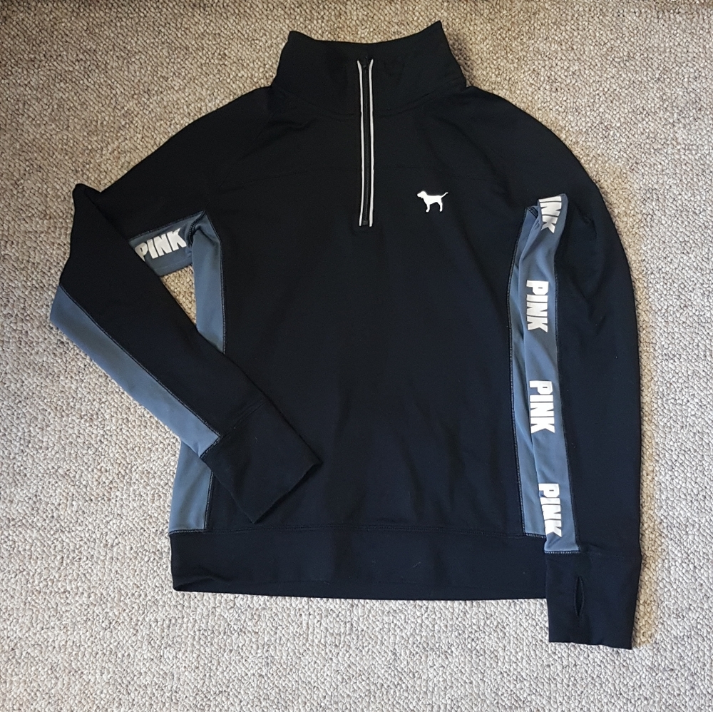 PINK Victoria Secret Half Zip Long Sleeve Size M